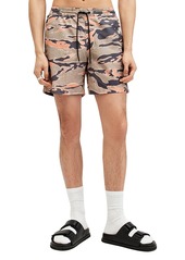 Allsaints Solar Nylon Camo Regular Fit Swim Trunks