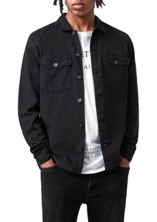 AllSaints Spotter Button-Up Shirt Jacket in Black at Nordstrom