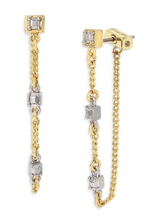 Allsaints Stone Chain Front Back Earrings