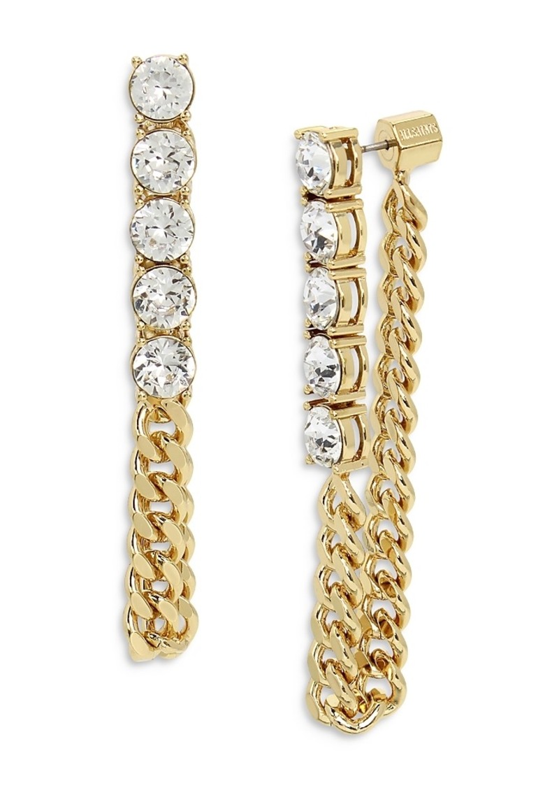 Allsaints Stone Chain Front to Back Earrings