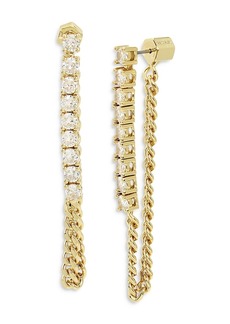 Allsaints Stone Chain Slim Front to Back Earrings