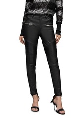 AllSaints Suri Leather Biker Jeans