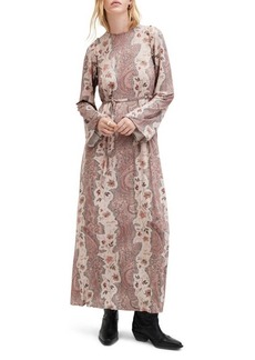 AllSaints Susannah Cascade Floral Paisely Convertible Long Sleeve Dress