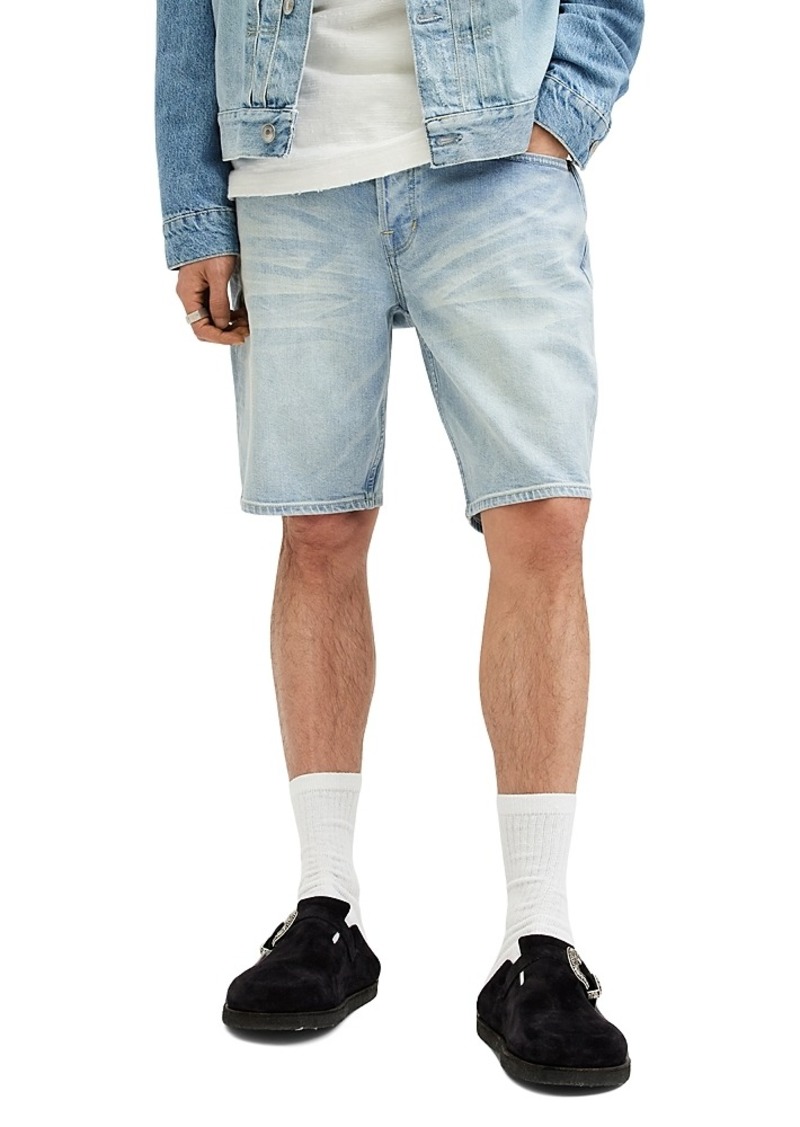 Allsaints Switch Skinny Fit Denim Shorts in Light Indigo