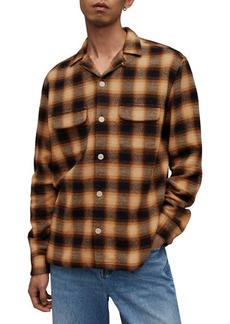 AllSaints Telesto Relaxed Fit Plaid Cotton Flannel Button-Up Shirt
