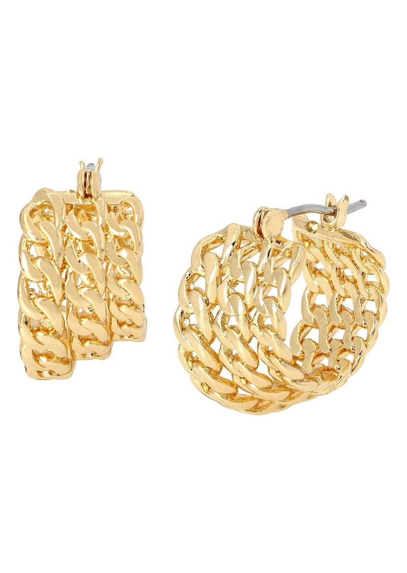 AllSaints Tripe Chain Hoop Earrings in Gold at Nordstrom Rack