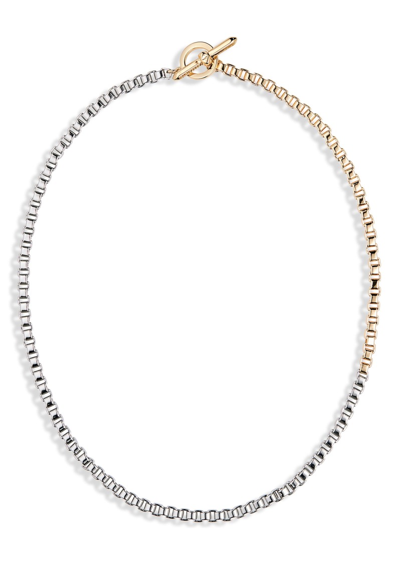 AllSaints Two-Tone Box Chain Necklace in Gold/Rhodium at Nordstrom Rack