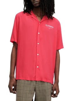 AllSaints Underground Logo Short Sleeve Camp Shirt