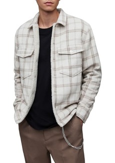 AllSaints Vedder Check High Pile Fleece Lined Jacket