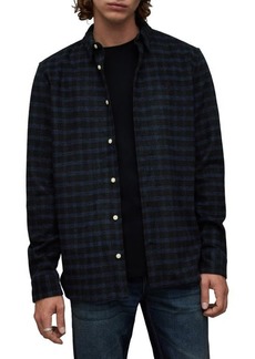 AllSaints Volans Relaxed Fit Check Flannel Long Sleeve Button-Up Shirt