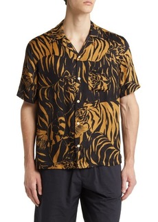 AllSaints Wildcat Short Sleeve Button-Up Camp Shirt