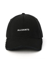 AllSaints Women's Frayed Edge Baseball Cap Hat with Adjustable Strap