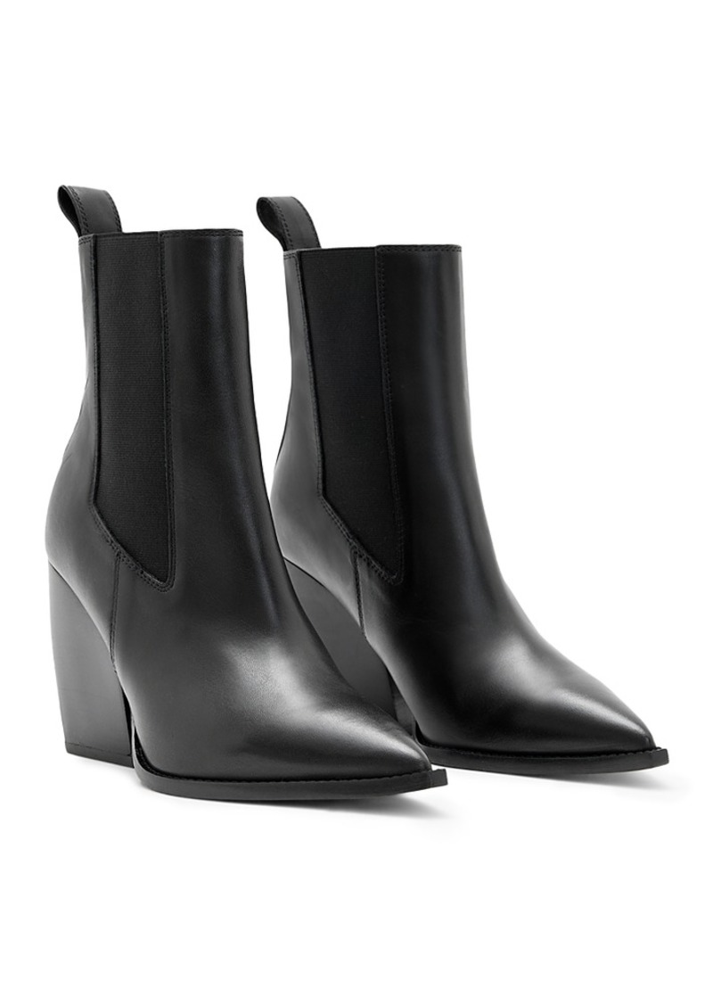 Allsaints Women's Ria Pointed Toe Stretch High Heel Booties