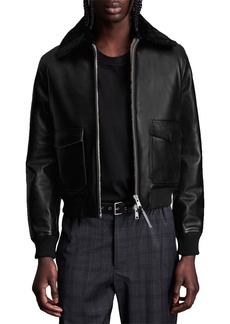 ALLSAINTS Worgan Leather Aviator Jacket