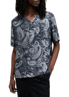 AllSaints Zowie Relaxed Fit Paisley Print Camp Shirt
