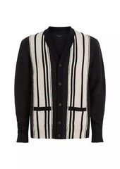 AllSaints Berkley Striped Wool & Cotton-Blend Cardigan