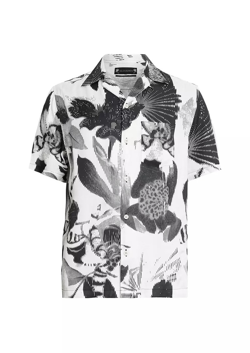 AllSaints Frequency Floral Camp Shirt