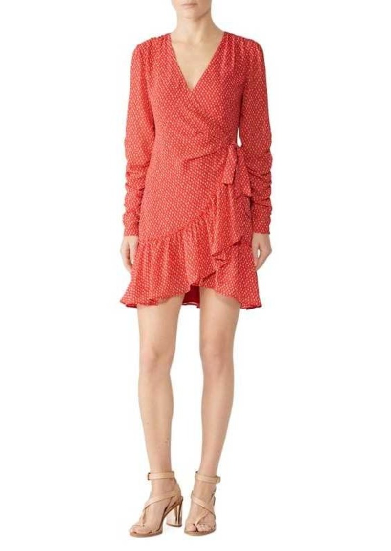 AllSaints Geometric Ruffle Mini Wrap Dress