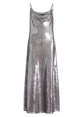 AllSaints Hadley Sequin Cowlneck Midi-Dress