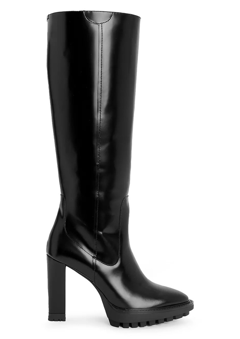 AllSaints Harlem 109MM Patent Leather Lug-Sole Boots