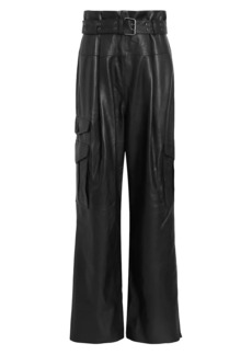 AllSaints Harlyn Leather Belted Trousers