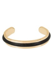 AllSaints Leather Detailed Open Cuff Bracelet