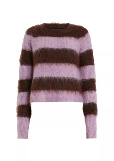 AllSaints Lou Stripe Brushed Mohair-Blend Sweater