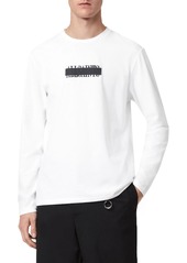 AllSaints Stamp Laminate Long Sleeve Graphic Tee in Optic White at Nordstrom