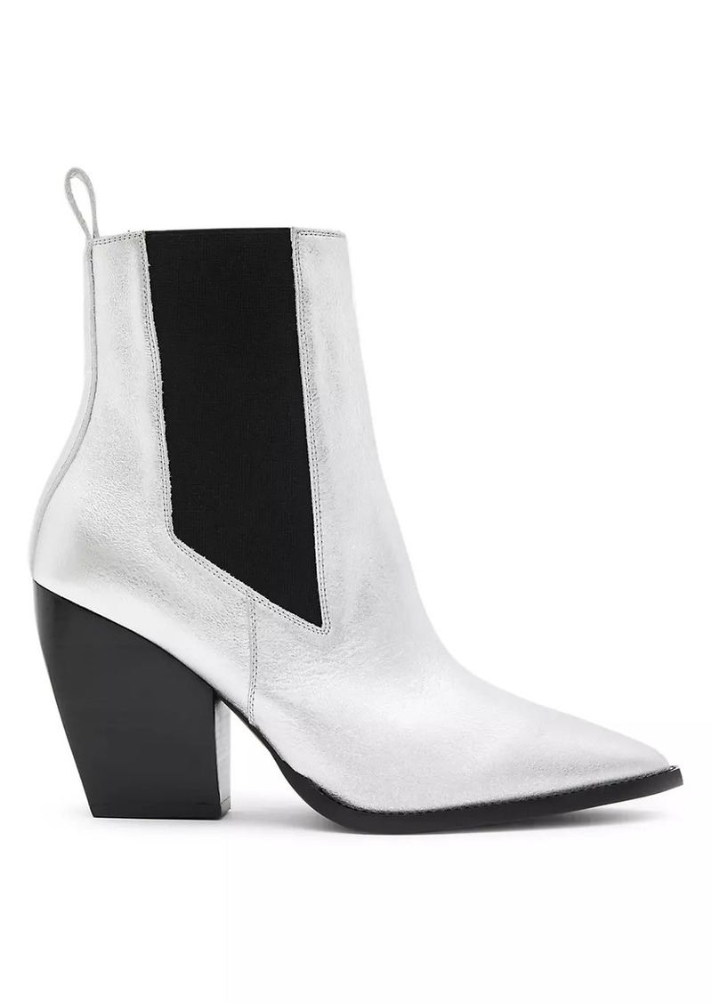 AllSaints Ria Metallic Leather Chelsea Boots