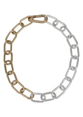 AllSaints Chunky Chain Link Statement Necklace in Warm Brass/Warm Silver at Nordstrom
