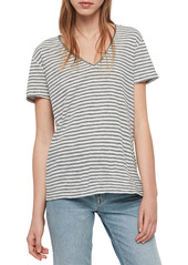 AllSaints Emelyn Stripe T-Shirt in Ecru/Black at Nordstrom
