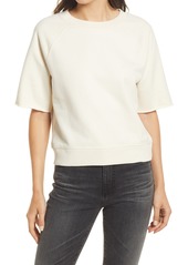 AllSaints Lila Short Sleeve Sweatshirt in White at Nordstrom