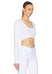 alo Seamless Ribbed Cropped Serene Long Sleeve Top
