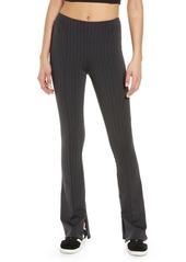 Alo Zip It Pinstripe High Waist Zip Cuff Flare Leggings