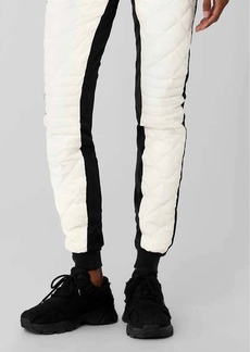 Alo Yoga Airbrush Winter Warm High-Waist Moto Puffer Pant In Black/ivory