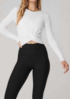 Alo Yoga Cover Long Sleeve Top In White