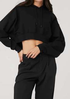 Alo Yoga Cropped Double Take Hoodie In Black