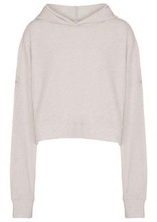 Alo Yoga Muse ribbed-knit cropped hoodie