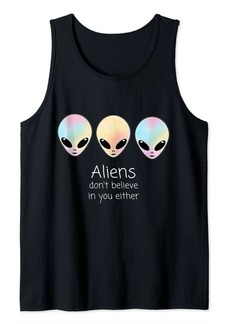 Alternative Apparel Aliens don't believe in you either / Indie UFO design Tank Top