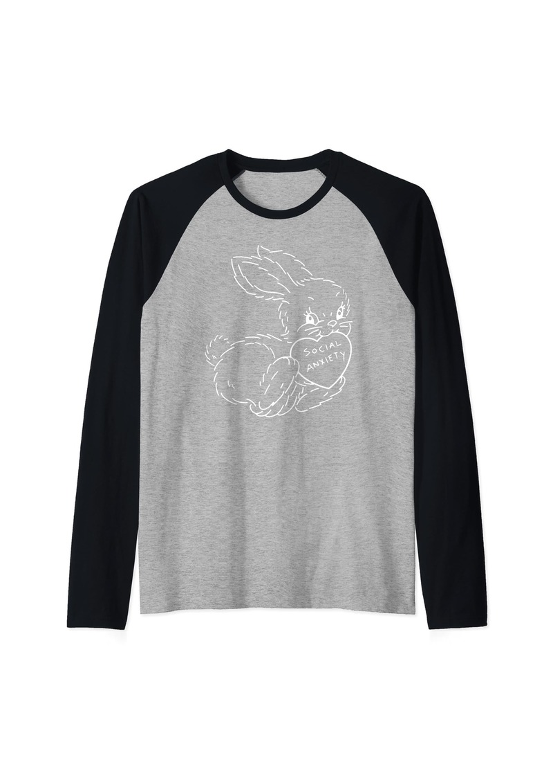 Alternative Apparel Alternative Clothes Aesthetic Goth - Social Anxiety Raglan Baseball Tee