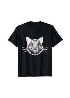 Alternative Apparel Alternative Clothes Aesthetic Goth Women - Cat Skull Graphic T-Shirt
