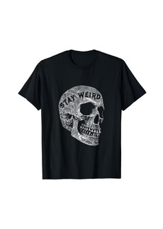 Alternative Apparel Alternative Clothes Aesthetic Goth Women - Stay Weird Skull T-Shirt