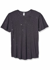 Alternative Apparel Alternative Men's Postgame Paint Splatter Washed slub Crew t-Shirt  XL