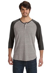 Alternative Apparel Alternative Men's Raglan 3/4 Sleeve Henley Shirt  XS