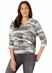 Alternative Apparel Alternative Women's Champ Remix Printed Fleece Sweatshirt eco light Grey camouflage