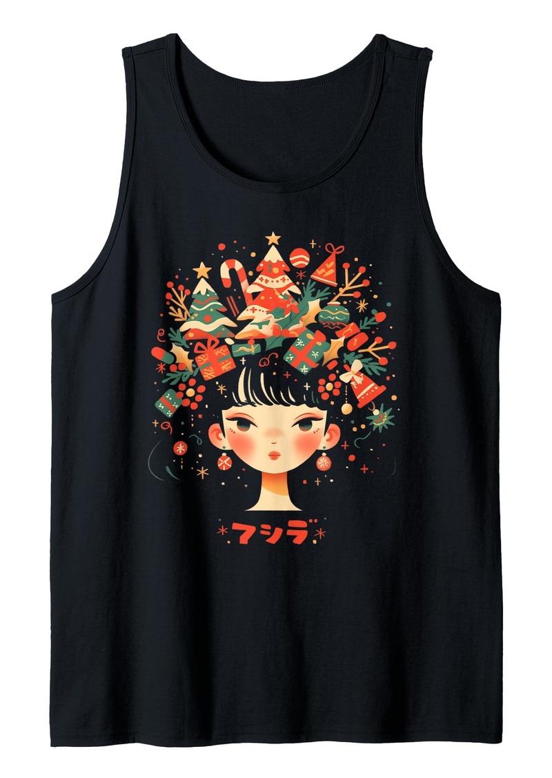 Alternative Apparel Christmas Tree Pastel Anime Girl Waifu sweet Holiday Kawaii Tank Top