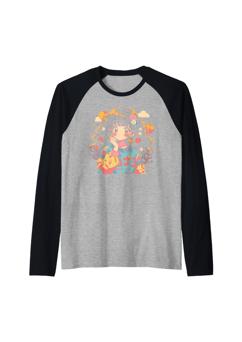 Alternative Apparel Fruit Strawberry Pastel Anime Girl Waifu Cute Alt Aesthetic Raglan Baseball Tee