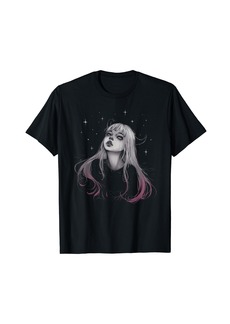 Alternative Apparel Sad Girl Demon Stars Pastel Goth Alt Pink Crying Aesthetic T-Shirt
