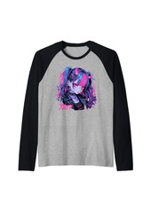 Alternative Apparel Goth Grunge Demon Anime Girl Waifu Horror Alt Aesthetic Raglan Baseball Tee