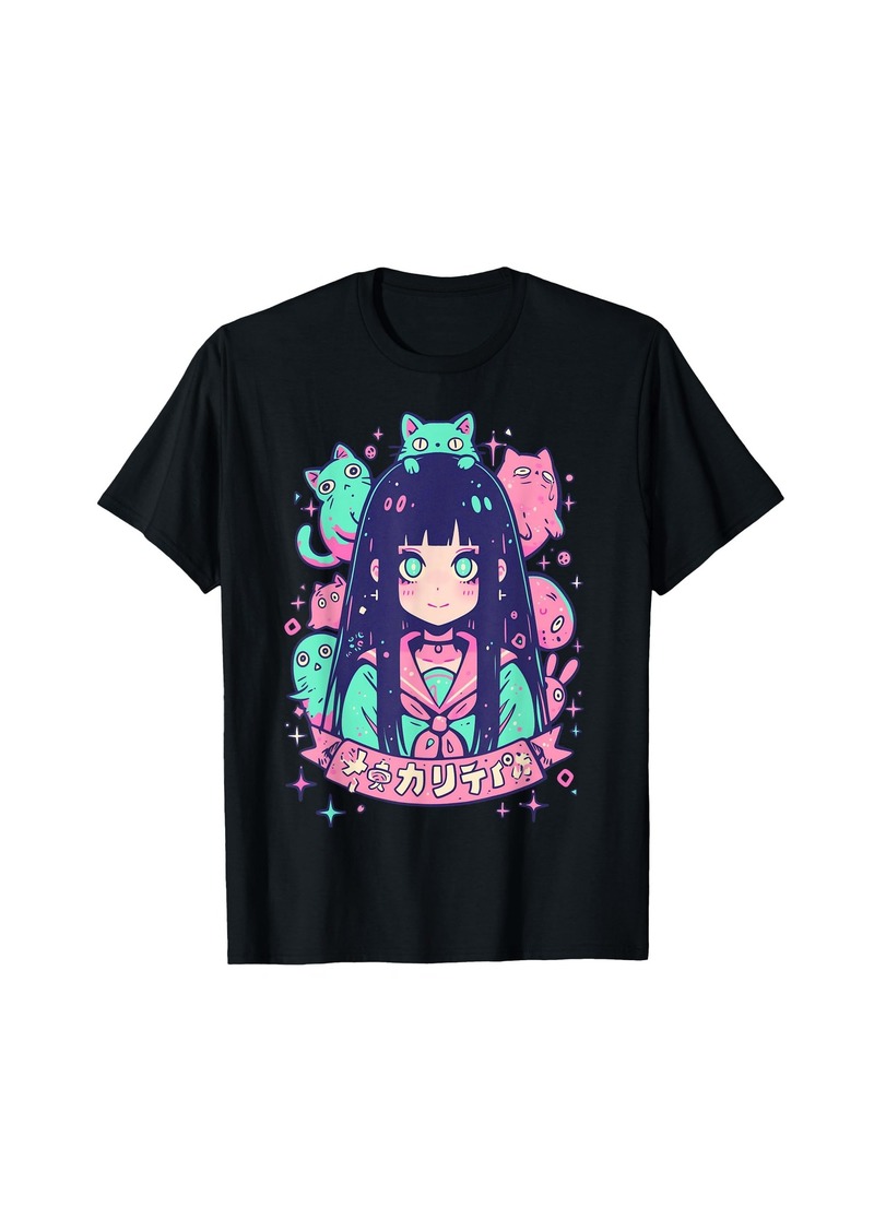 Alternative Apparel Goth Grunge Demon Anime Girl Waifu Horror Alt Aesthetic T-Shirt